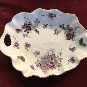 Antique Hammersley Victorian Violets small Oval bowl England